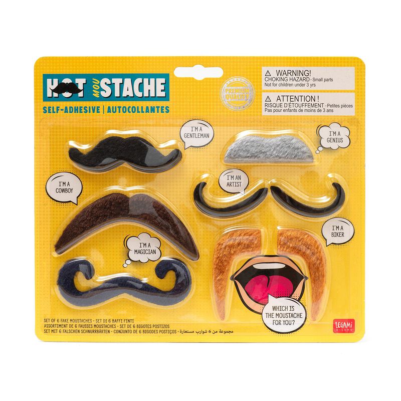 Sada 6 samolepiacich umelých fúzikov - Hot Mou-Stache