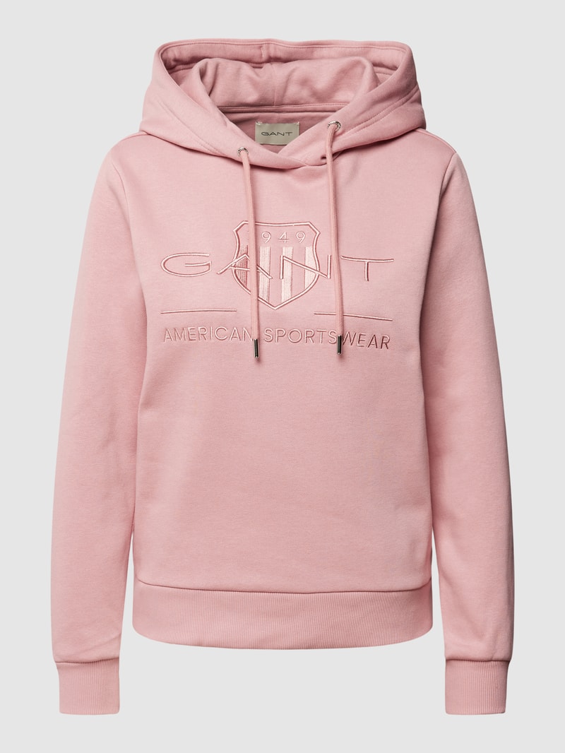 Hoodie mit Kapuze in pink meliert
