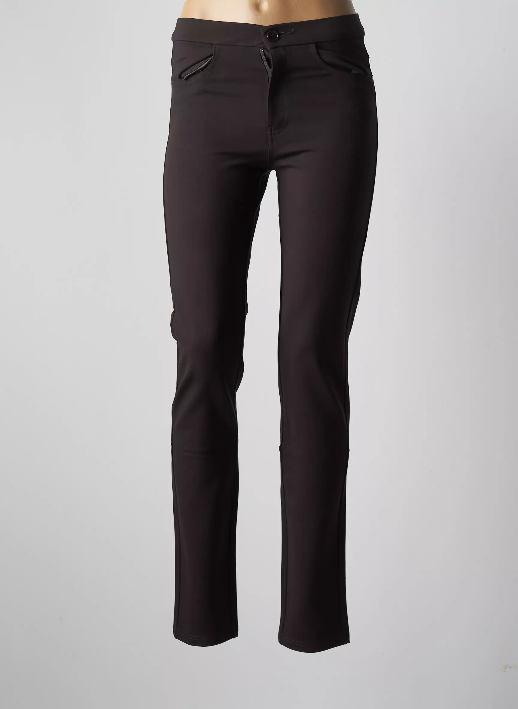 Youline Pantalons Slim Femme couleur marron