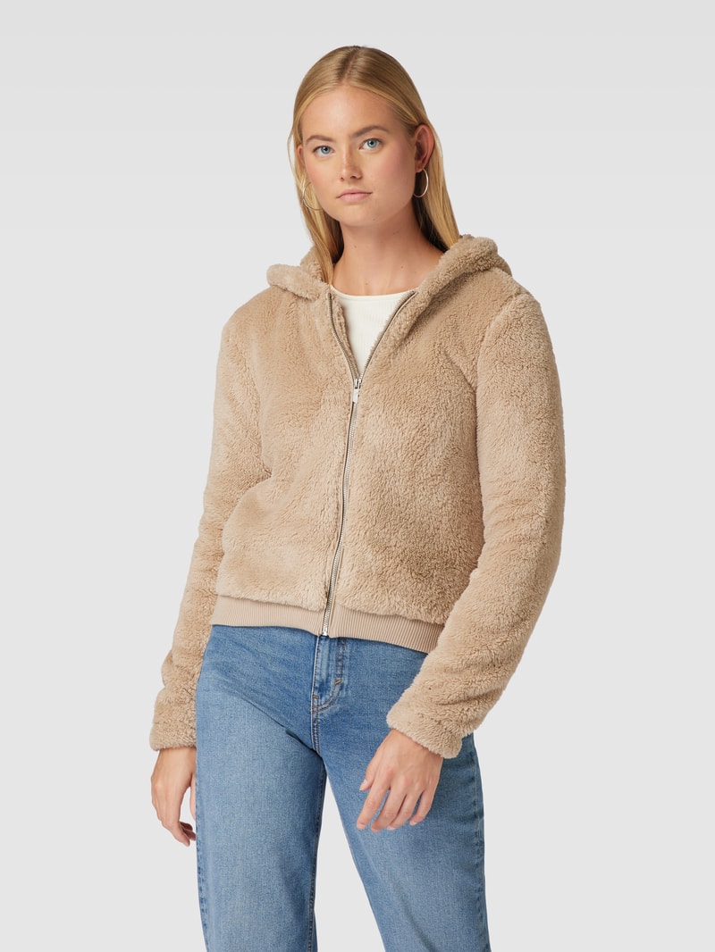 Sweatjacke aus Teddyfell in sand