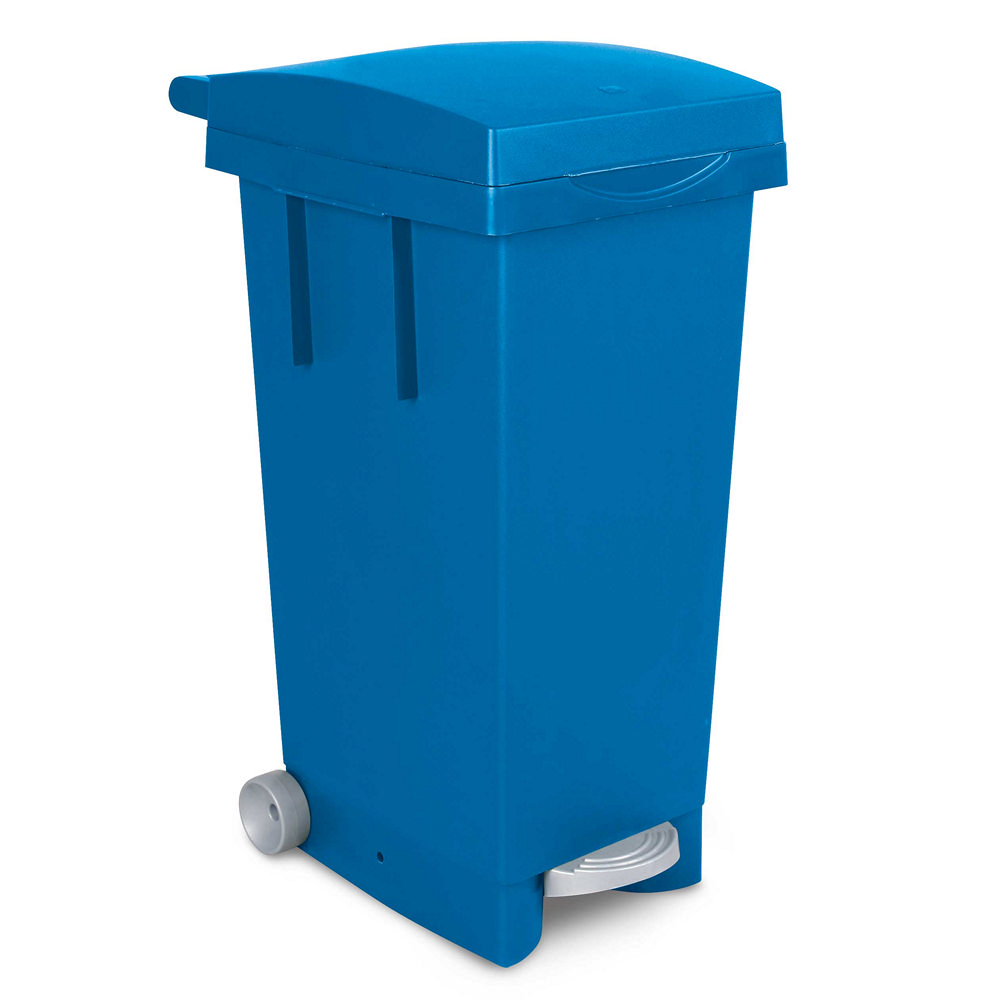 BRB Tret-Abfallbehälter mit Rollen, blau (2er Set)