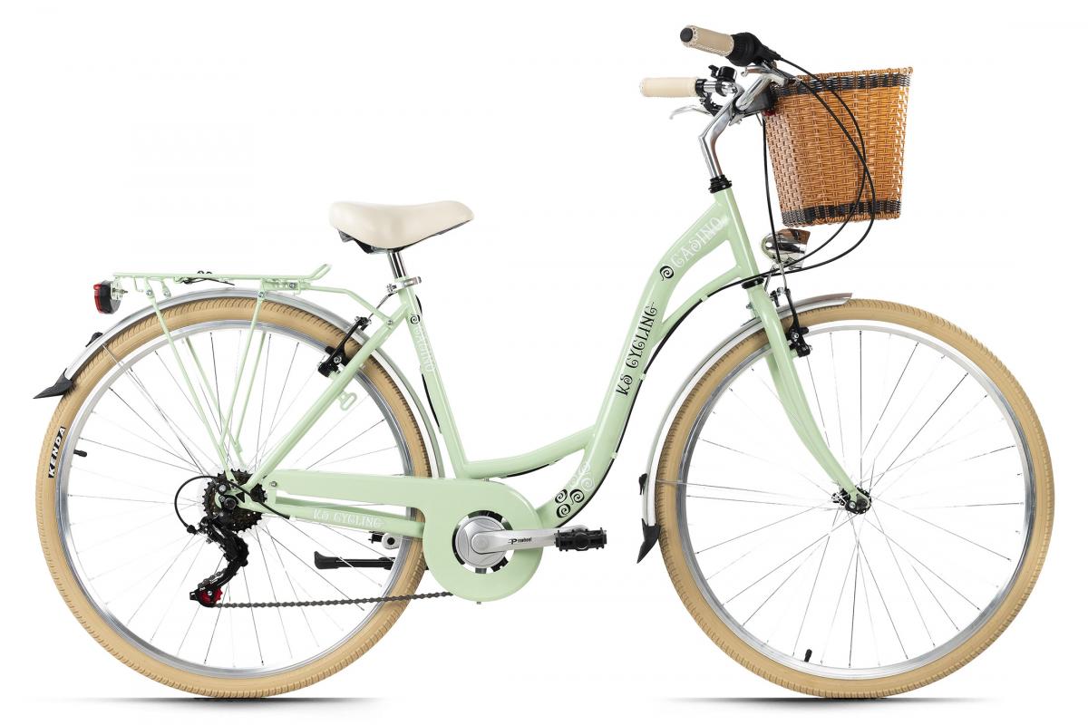 KS Cycling KS Cycling Damenfahrrad Cityrad 28'' Casino mintgrün 6 Gänge RH 48 cm mit Korb