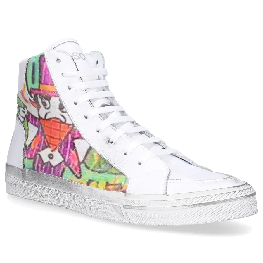 305 SOBE - Sneaker high ALEC Kalbsleder - weiß