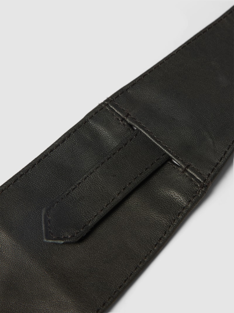 Bindegürtel aus Leder mit Knoten-Detail in schwarz