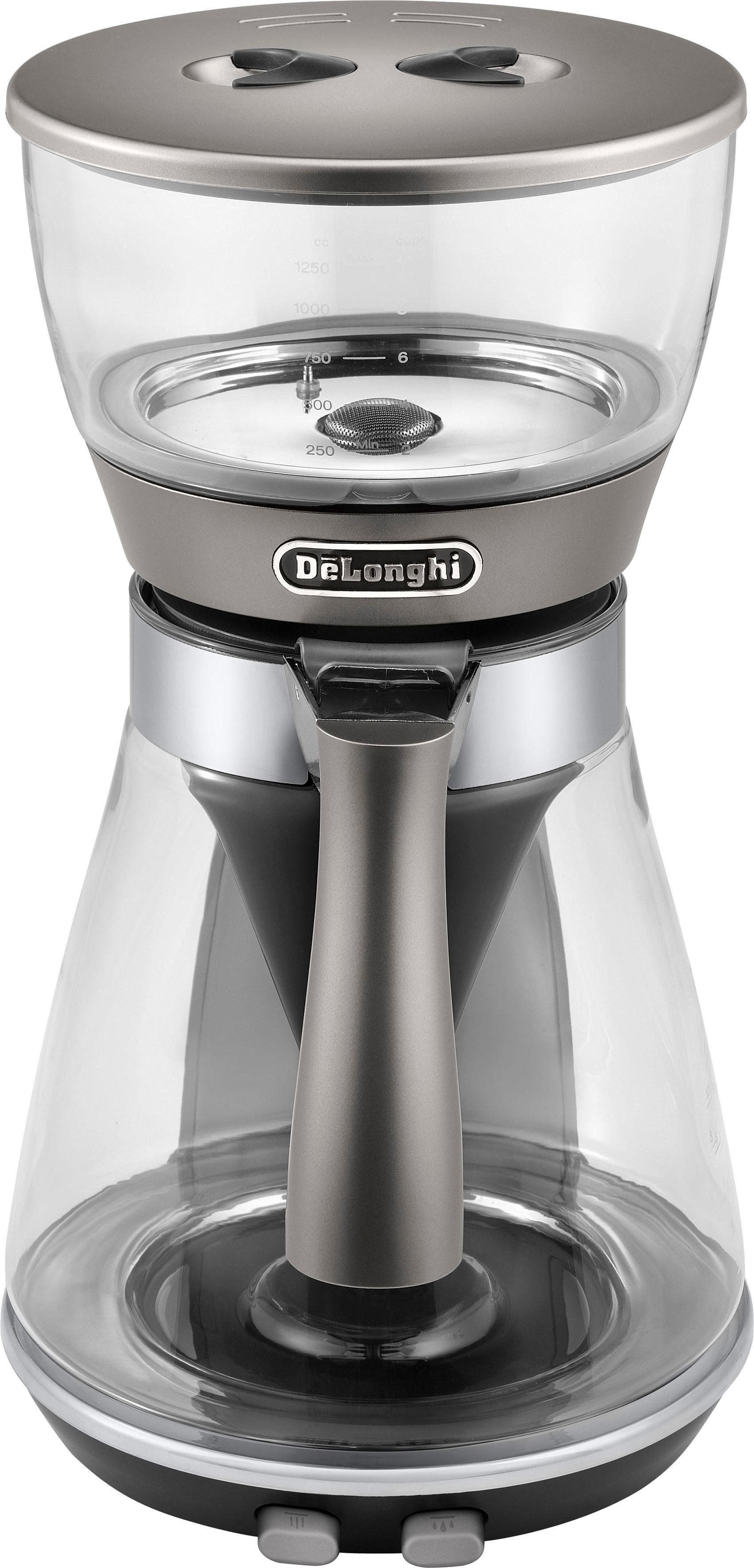 De'Longhi Filterkaffeemaschine Clessidra ICM 17210, 1,25l Kaffeekanne, Papierfilter, nach zertifiziertem ECBE Standard