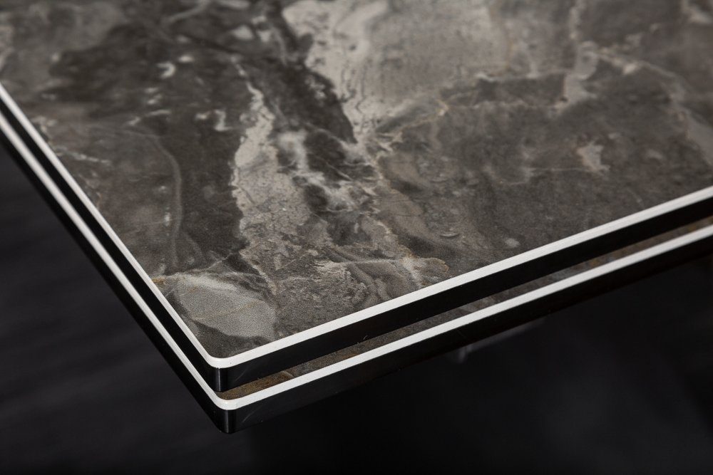 riess-ambiente Esstisch EUPHORIA 180-220-260cm taupe / schwarz, Keramik · ausziehbar · Marmor-Optik · Industrial Design