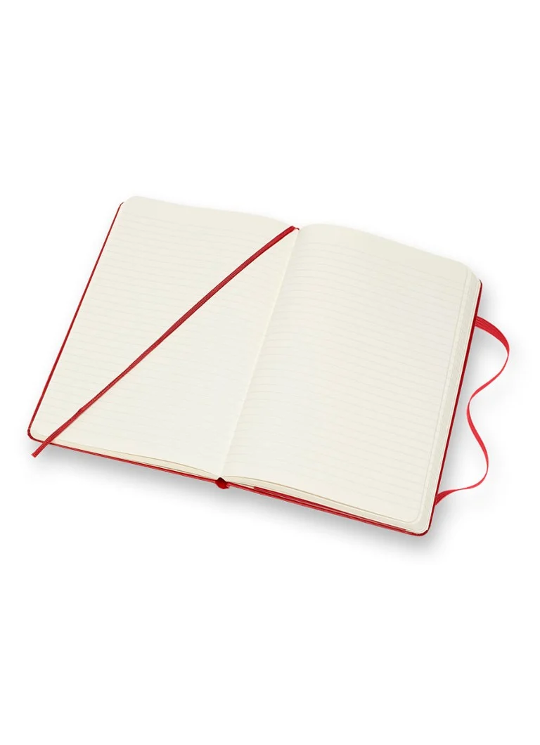 Caiet Moleskine format mare, liniat și colorat, 21 x 13 cm.