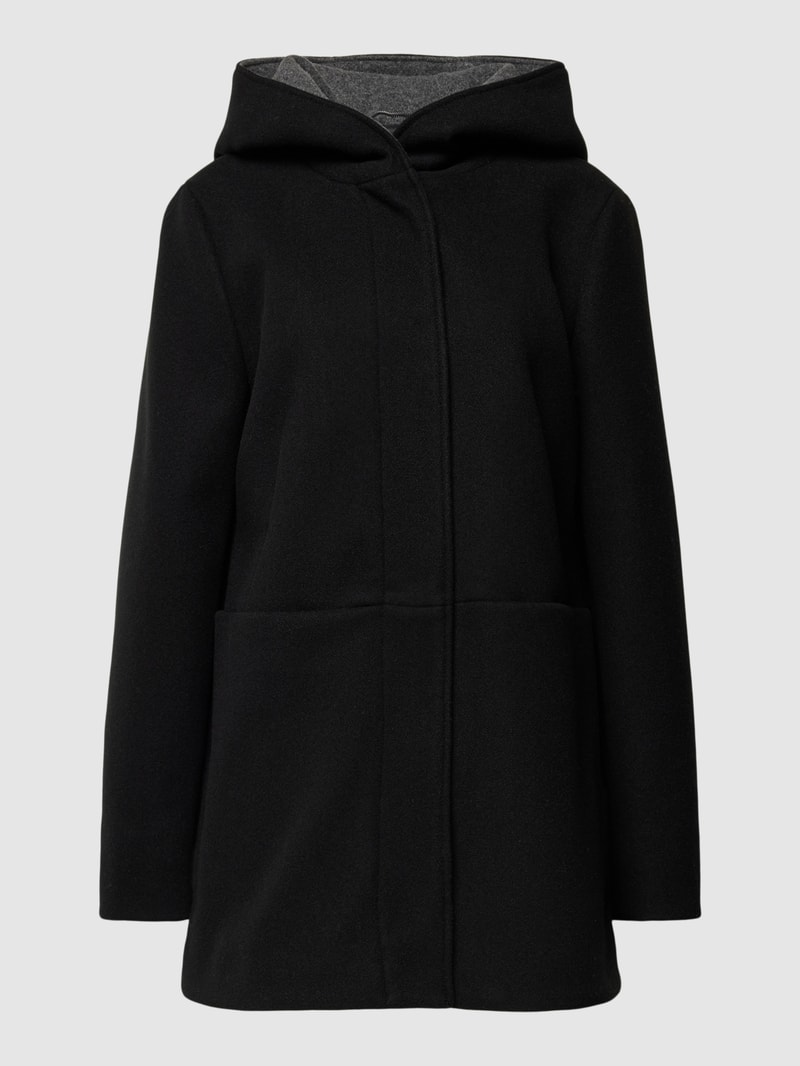 Kurzmantel mit Eingrifftaschen in schwarz