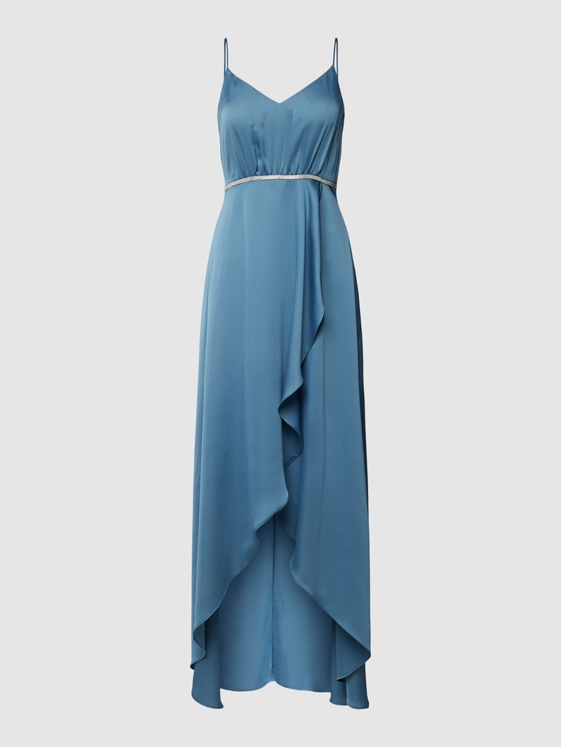 Abendkleid mit V-Ausschnitt in petrol