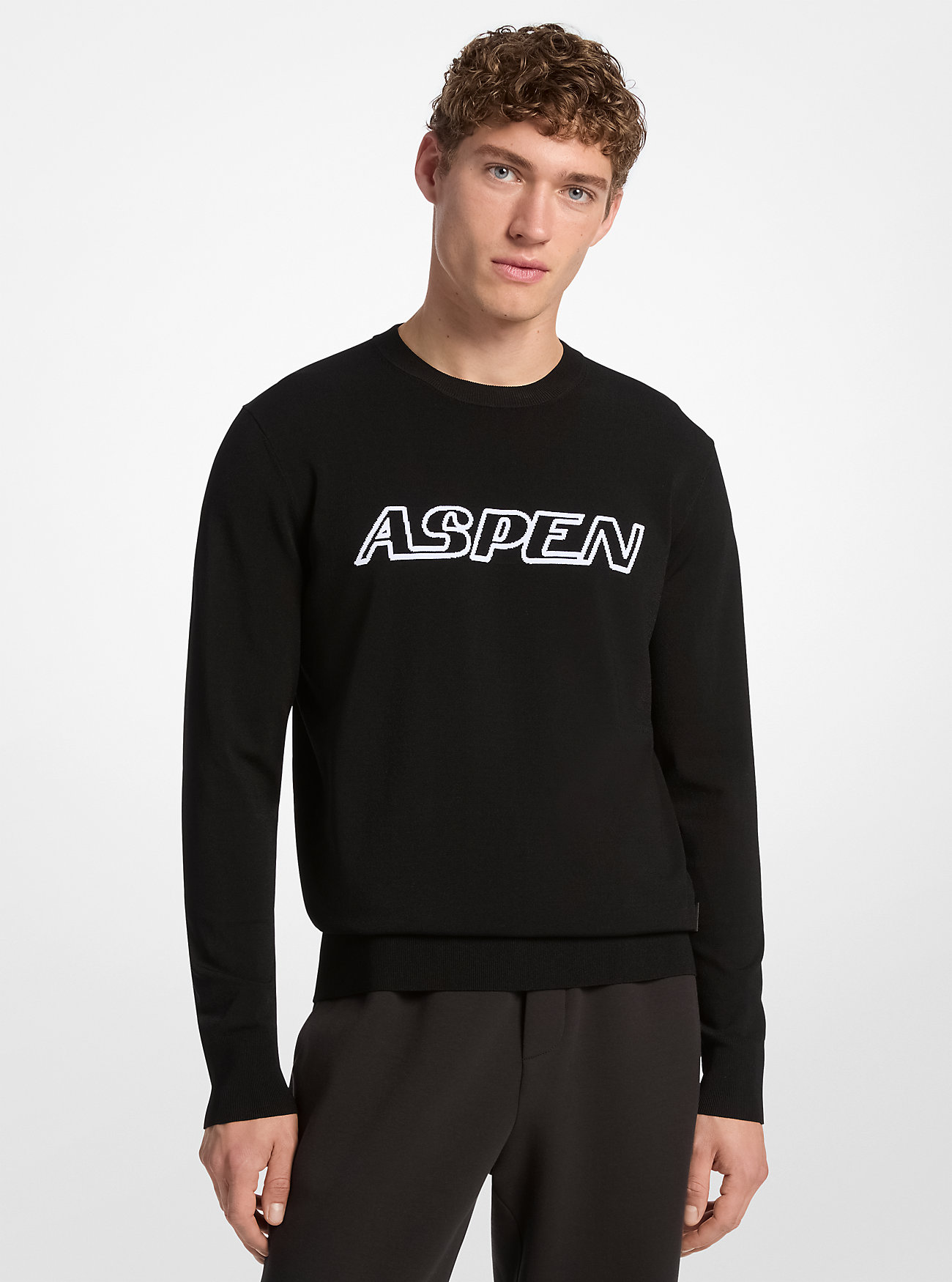 Aspen Intarsia Sweater - BLACK