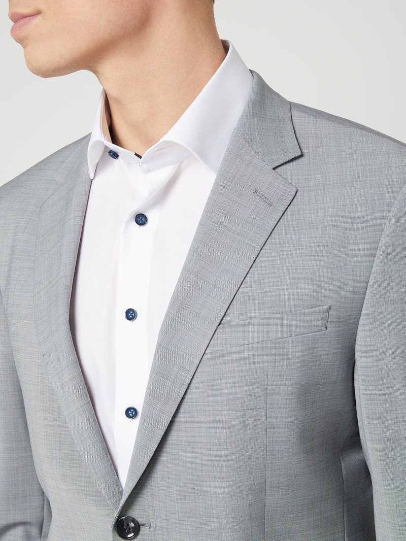 Slim Fit 2-Knopf-Sakko mit Stretch-Anteil Modell 'Aidan' in hellgrau