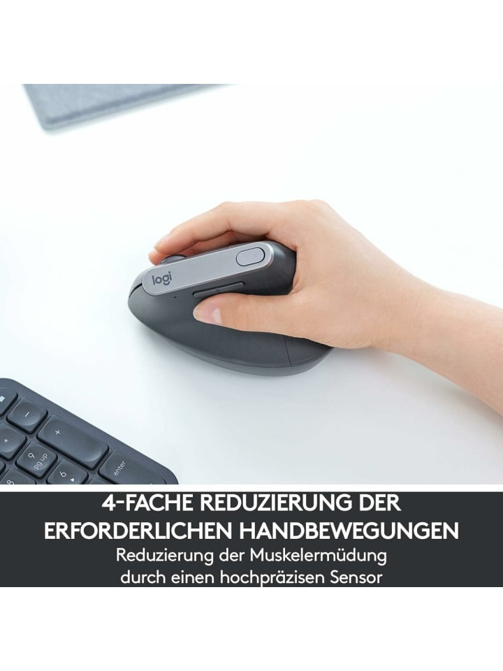 Logitech MX Vertical Maus für ergonomische Handhaltung und präzise in Schwarz günstig kaufen onesize
