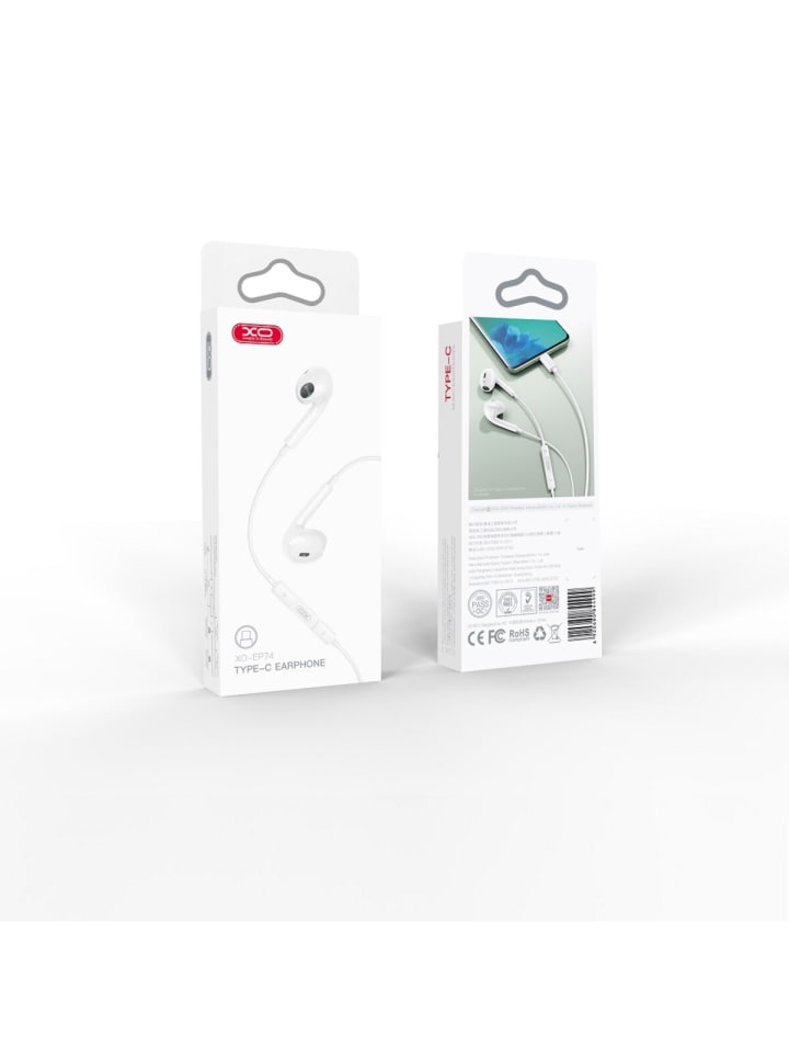 XO XO Kabelgebundene In-Ear-Kopfhörer 1,2m in Weiß mit USB-C Anschluss in Weiß günstig kaufen 100 cm