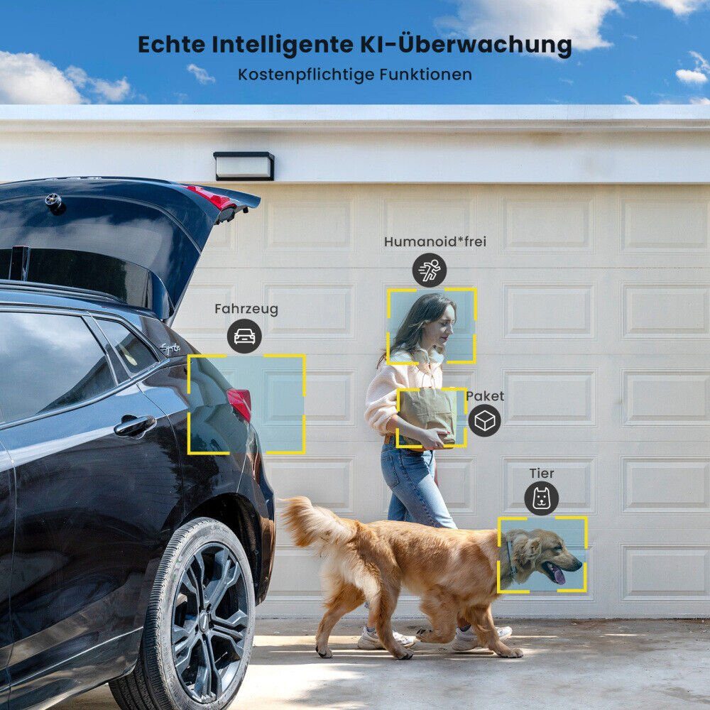 ieGeek 5MP 2K Überwachungskamera Aussen Akku, PTZ WLAN mit 32GB SD Karte Überwachungskamera (Außen, Aussen, Außenbereic, Innenbereich, 2.4GHZ WiFi WLAN mit Solarpanel,4DBi WLAN-Antenne,Alexa Kamera, PIR-Bewegungsmelder, 30M Farbige Nachtsicht, Zwei-W