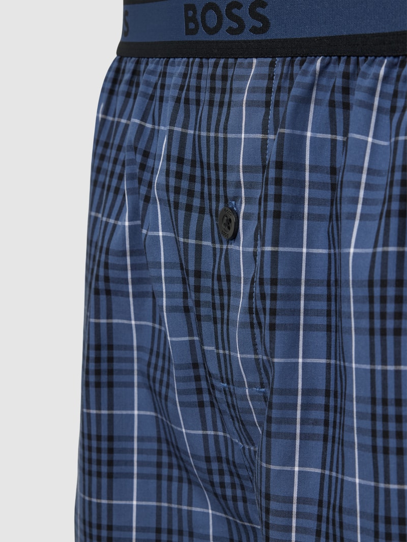 Pyjama-Shorts mit Karomuster in blau