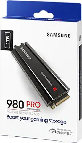Samsung 980 PRO Heatsink interne SSD (1 TB) 7000 MB/S Lesegeschwindigkeit, Playstation 5 kompatibel