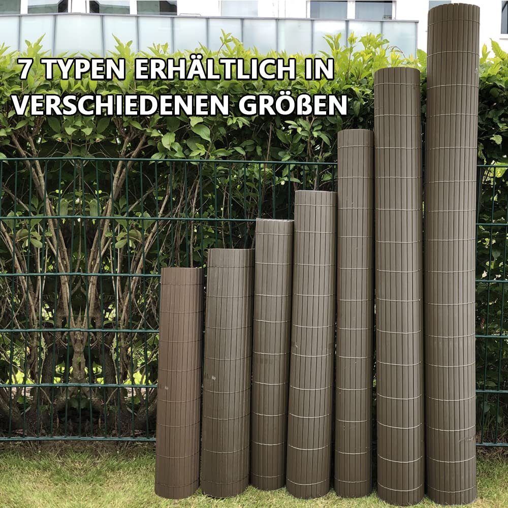 interGo Sichtschutzzaunmatten PVC Sichtschutzmatte Sichtschutz Wetterfest Zaun Zaunmatte, (Sichtschutzzaunmatten-Set)