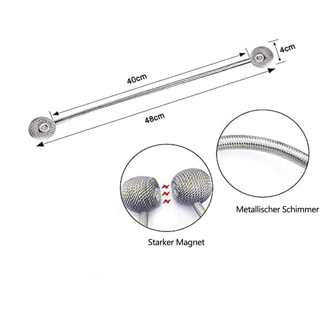 Raffhalter Magnetische Vorhang Raffhalter Vorhang Clips Seil Rückwärtige Halter, SOTOR, (1-tlg), Vorhang Binder Gardinenhalter für Haus Dekoration 2 Stück Grau