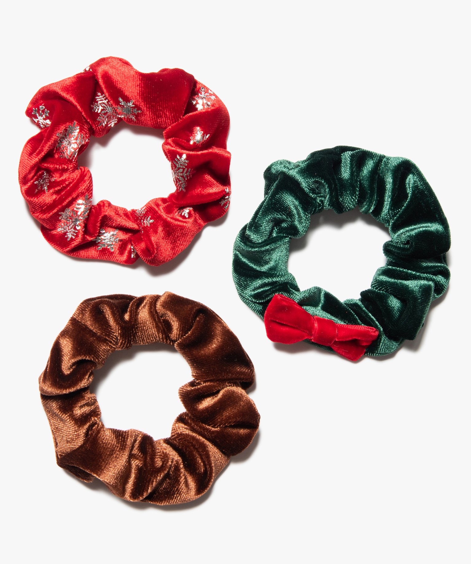 Chouchous pour les cheveux en velours motif Nol (lot de 3) multicolore | GEMO