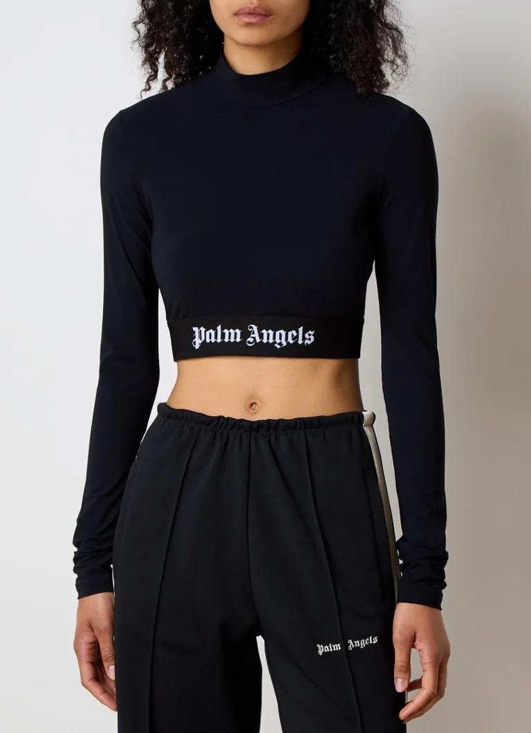 Krótki top Palm Angels z paskiem z logo
