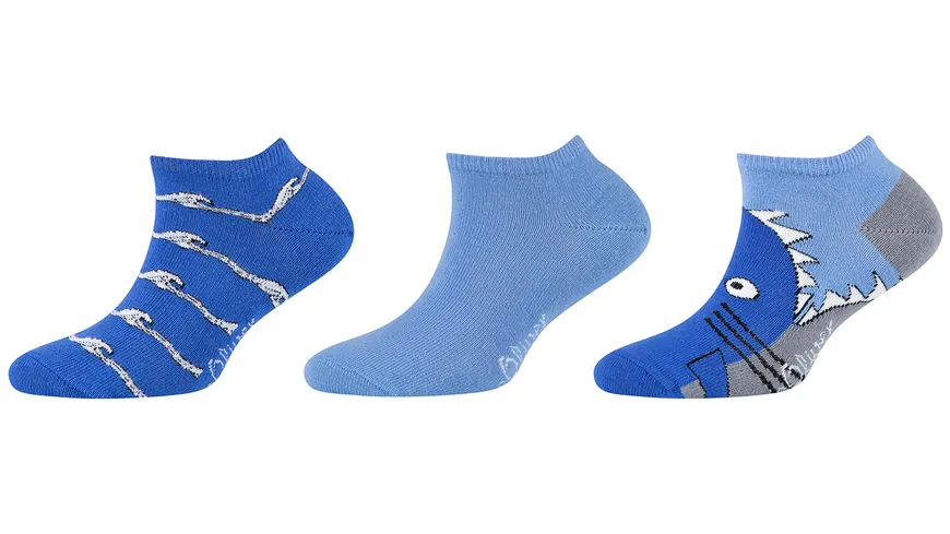 s.Oliver Kinder Boys Sneaker Socken Originals Organic Motif 3er Pack blau