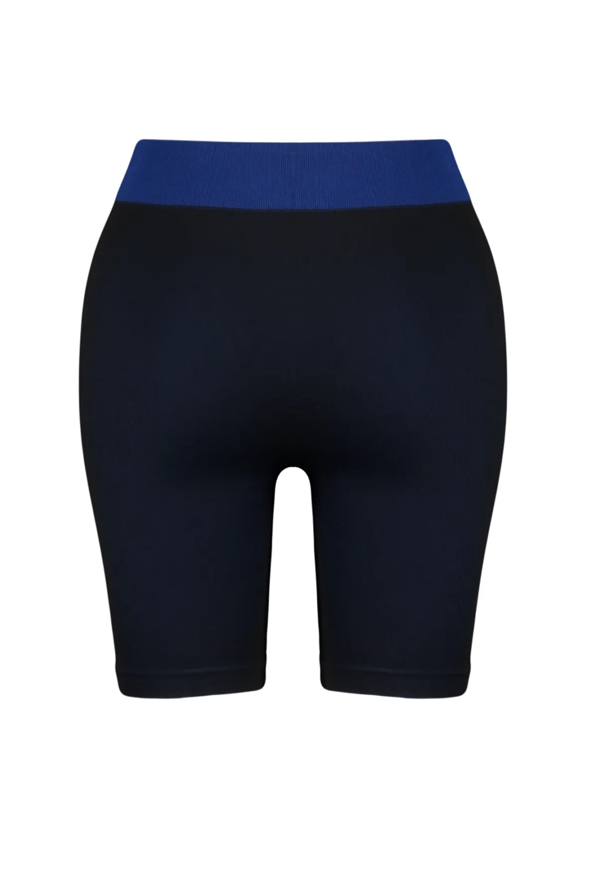 Trendyol Collection  Marineblaue, nahtlos gestrickte Sportshorts/kurze Leggings mit Farbblockdesign THMSS24TY00021