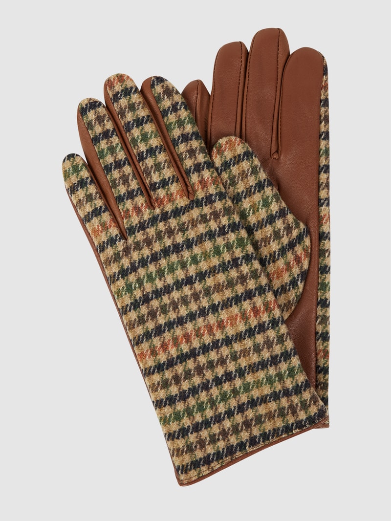 Handschuhe mit Karomuster in mittelbraun