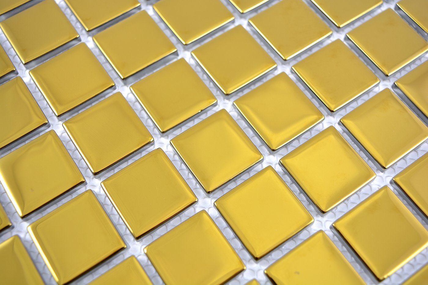 Mosani Mosaikfliesen Glasmosaik Crystal Mosaikfliesen gold glänzend / 10 Matten