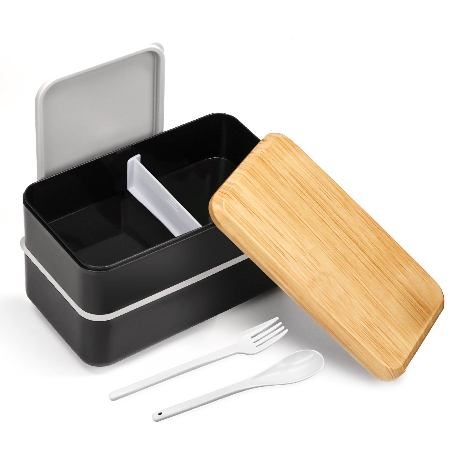 MDHAND Lunchbox 1400ml Brotdose mit Fächern für Kinder/Erwachsene, Kunststoff, (1-tlg), Mahlzeiten Brotdose mikrowellengeeignet