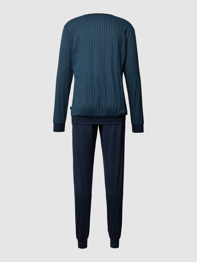 Pyjama mit Allover-Muster in marineblau