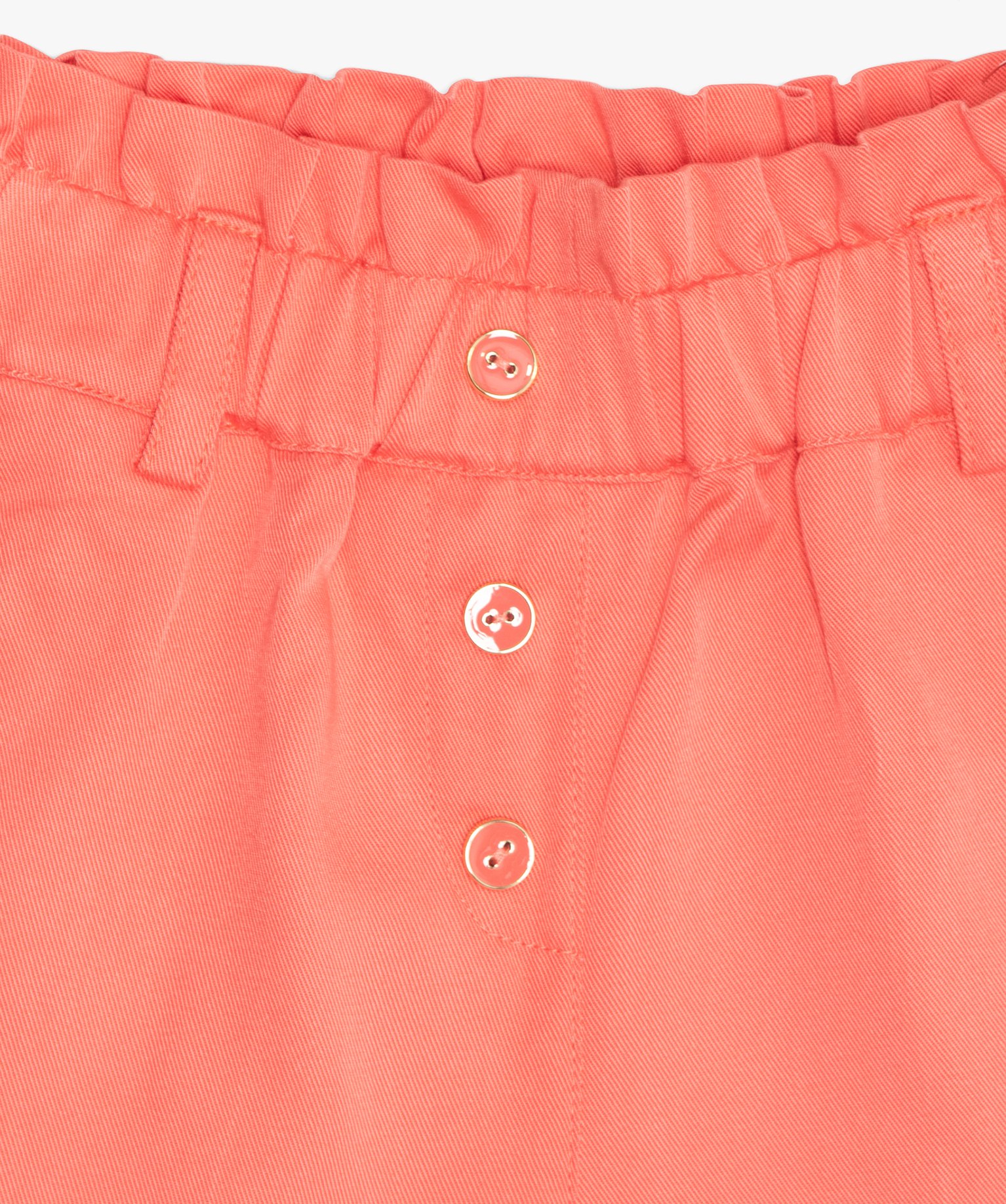 Short fille ample et fluide avec taille froncée rose | GEMO