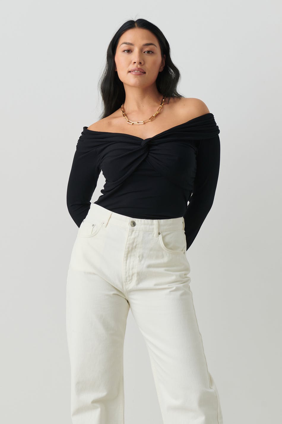 Soft touch detail top