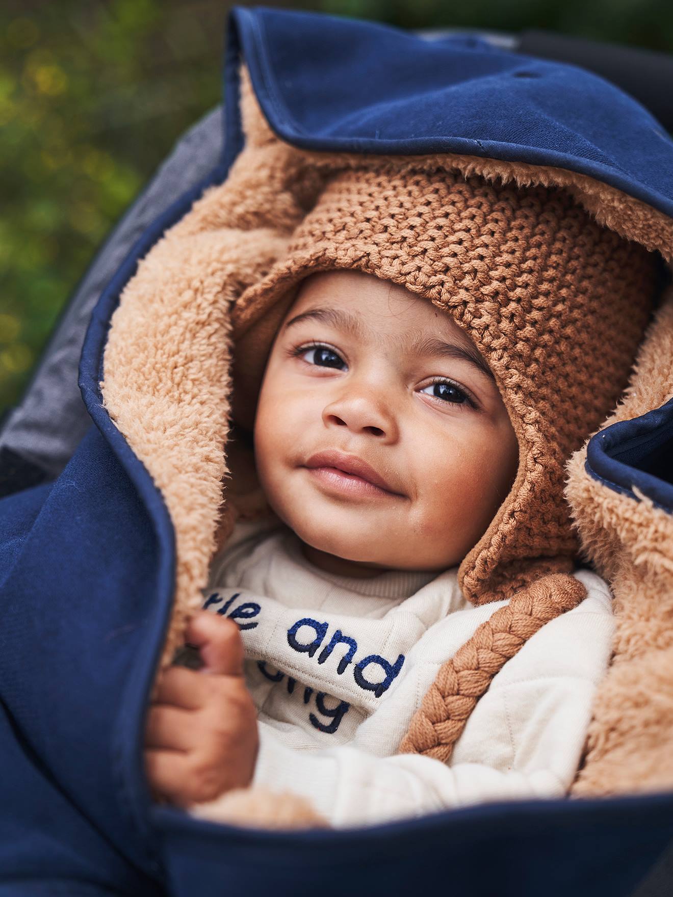Vertbaudet Baby Sweat-Einschlagdecke, Plüschfutter, personalisierbar - rosa