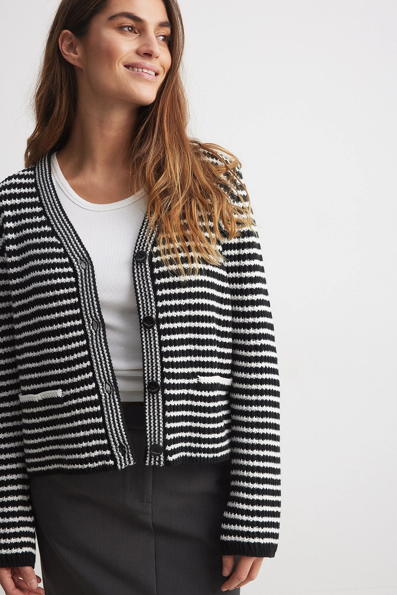 Gestreifter Oversize-Strickcardigan