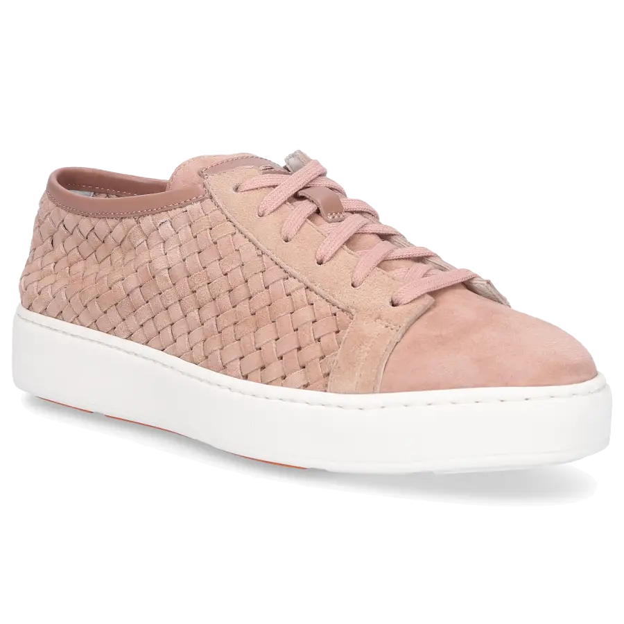 Santoni - Sneaker low 60666 Veloursleder Logo altrosa - pink