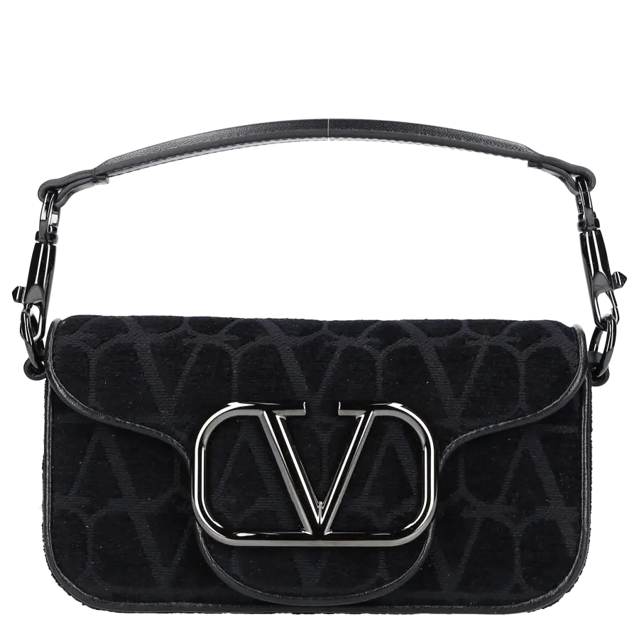 Valentino Garavani - Handtasche LOCÒ Canvas - schwarz