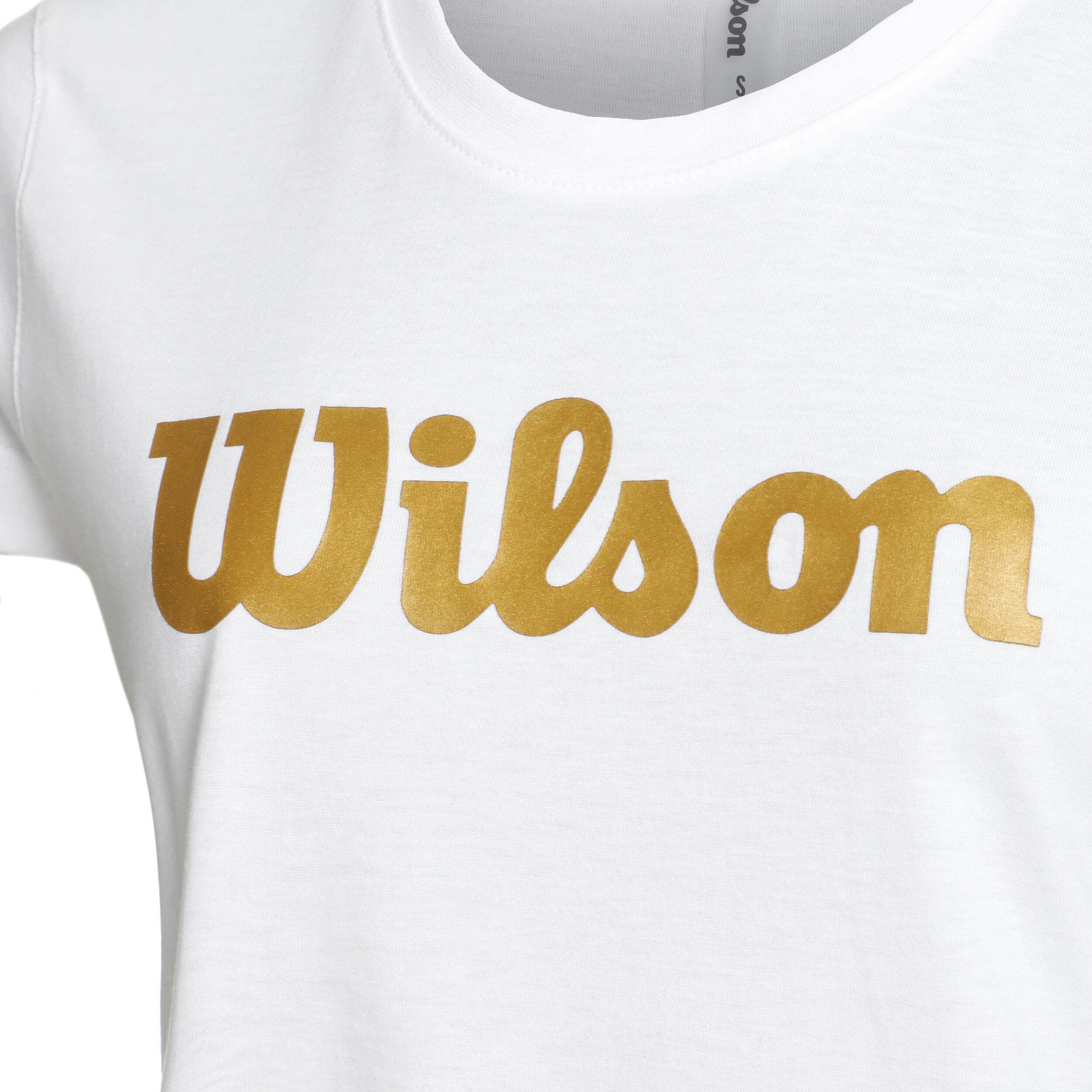 Script Tech T-Shirt Damen - Weiß, Gold