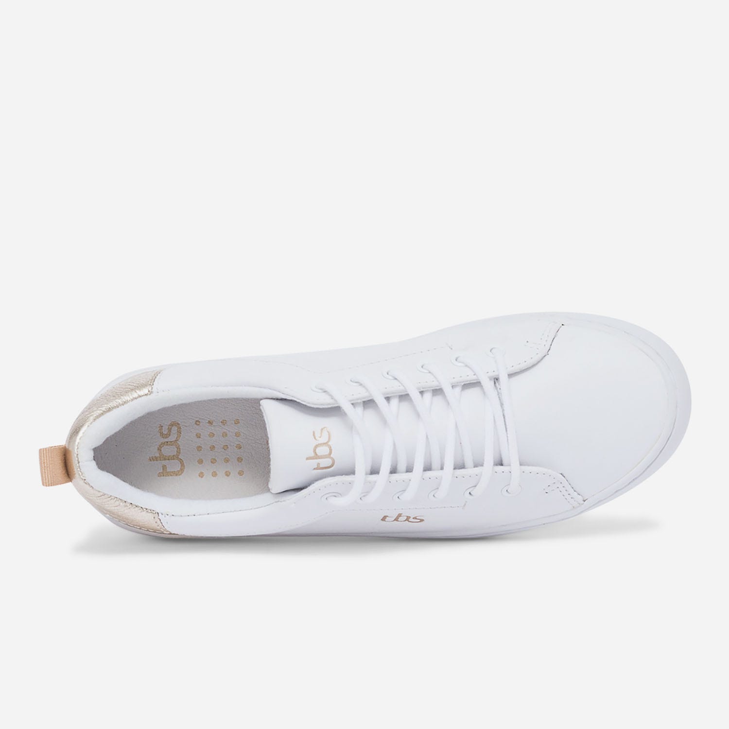 Tennis TBS blanche et or en cuir