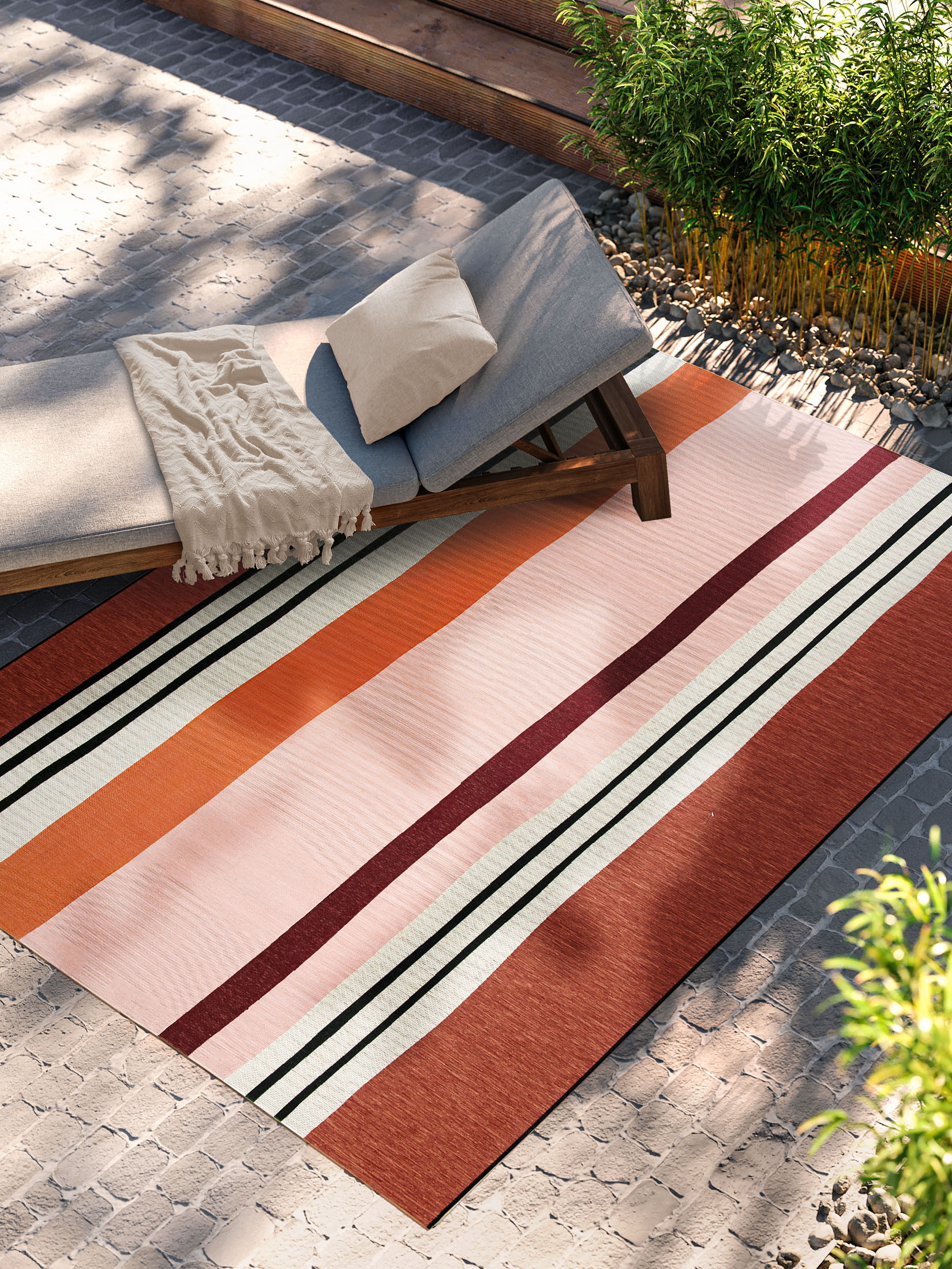 Lindos Outdoor-Teppich, Rosé