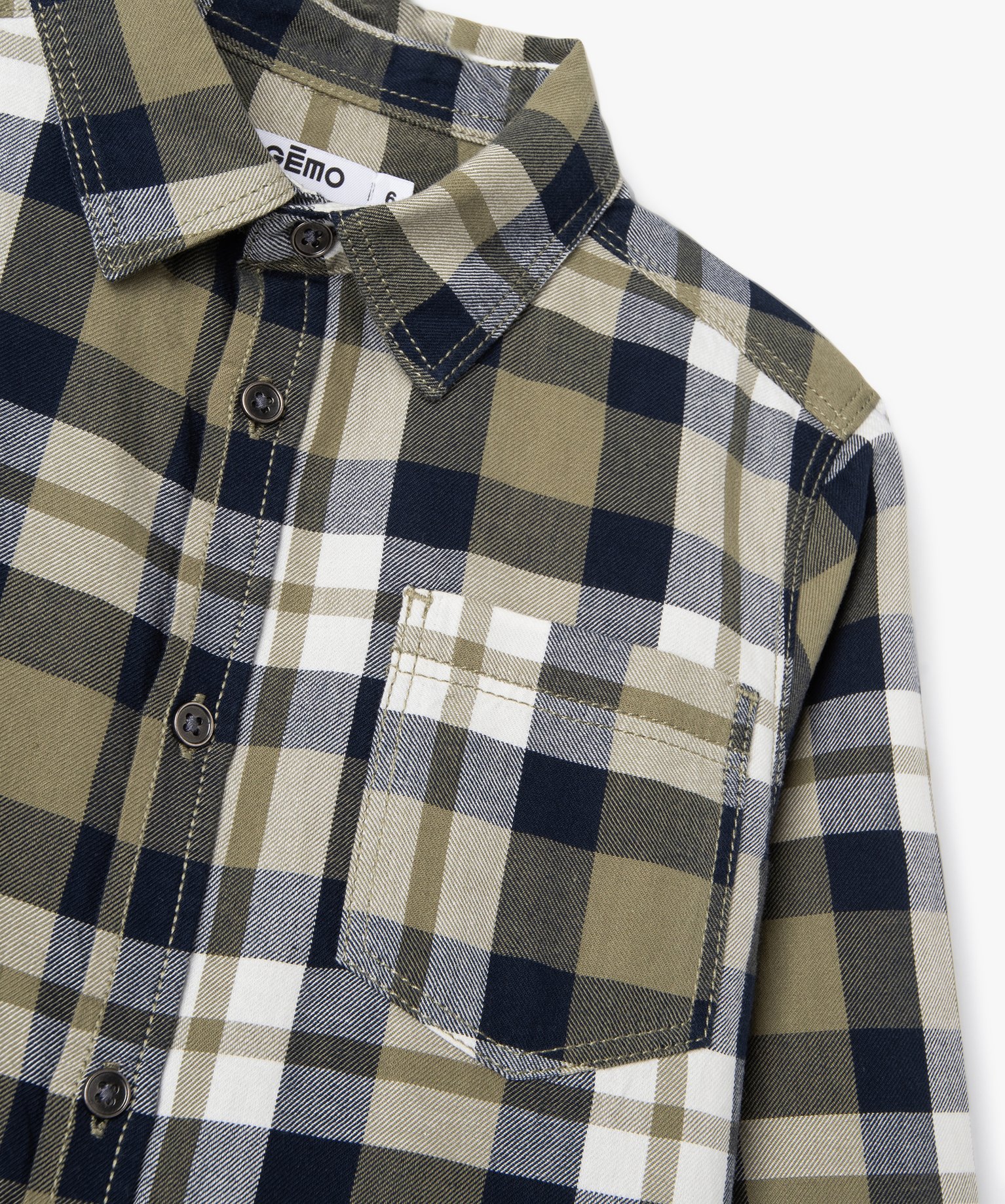 Chemise à carreaux avec poche poitrine Garçon carreaux | GEMO