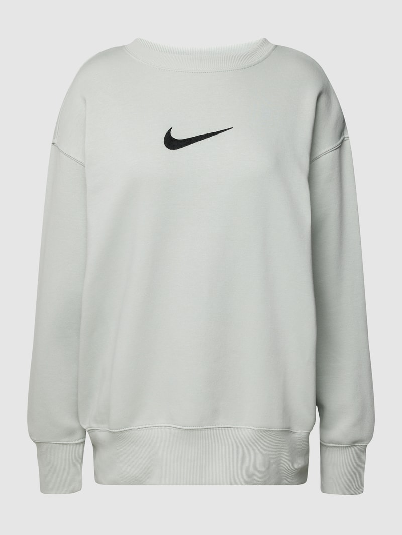 Sweatshirt mit Label-Stitching in hellgrau