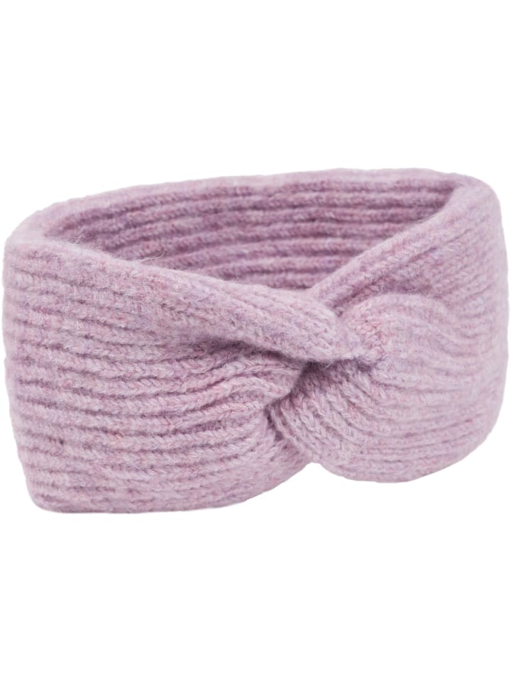styleBREAKER Strick Stirnband mit Perlrippen Muster und Knoten in Flieder meliert günstig kaufen onesize