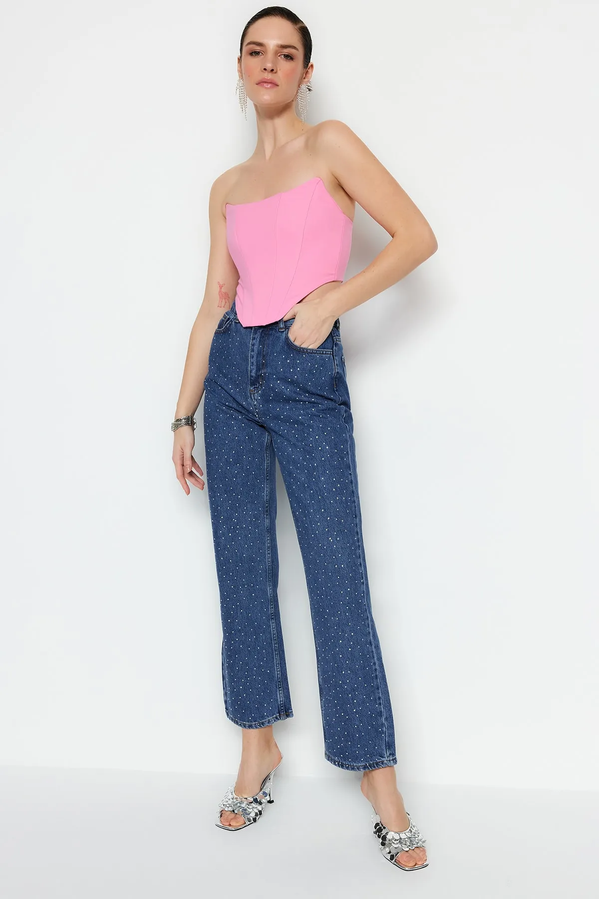 Trendyol Collection  Rosa trägerloses Bustier TPRSS21BS0032