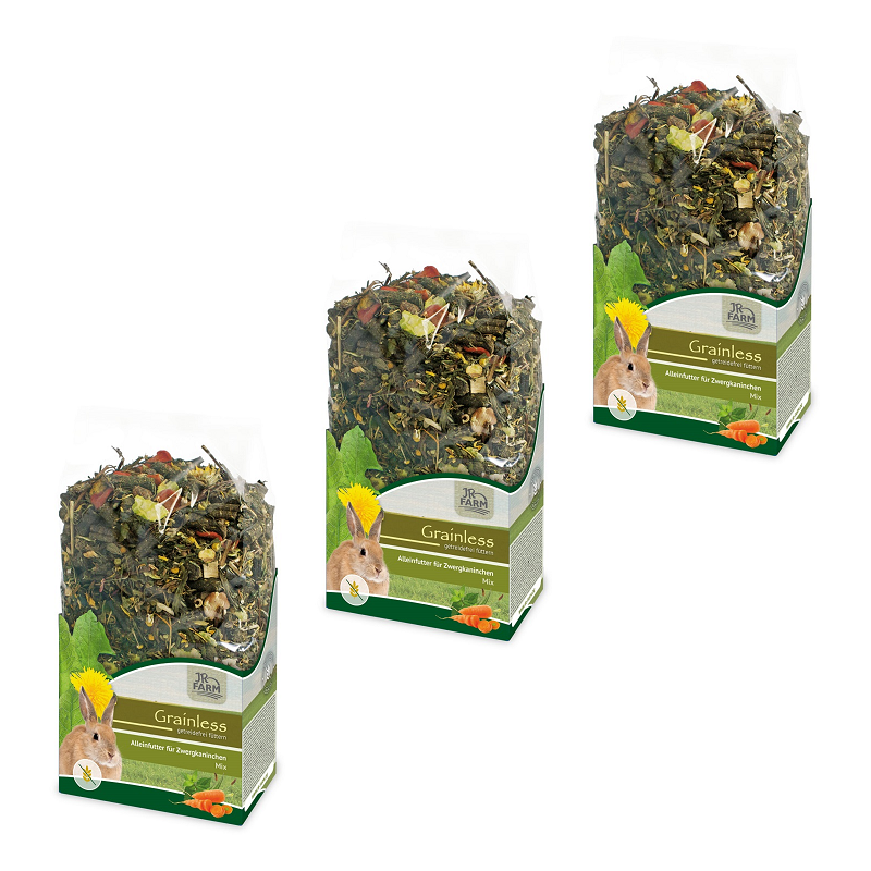 JR Farm Hauptfutter JR Farm Grainless Mix Zwergkaninchen 3x650 g