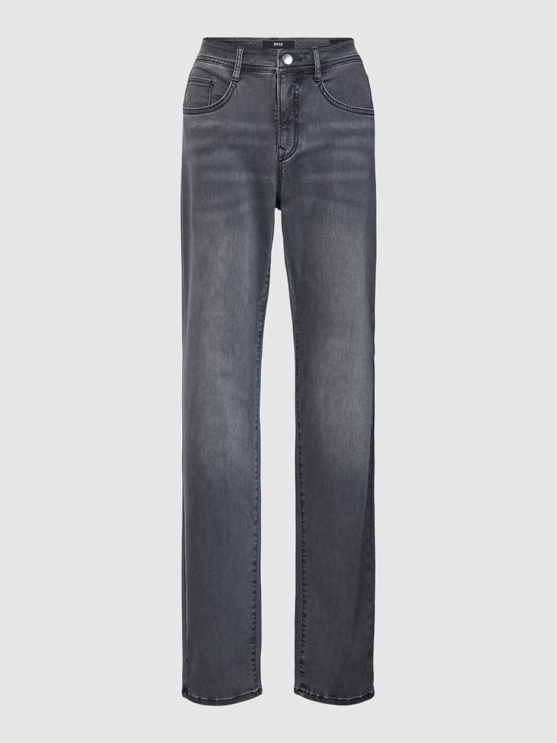 Jeans mit Knopfverschluss Modell 'CAROLA' in schwarz