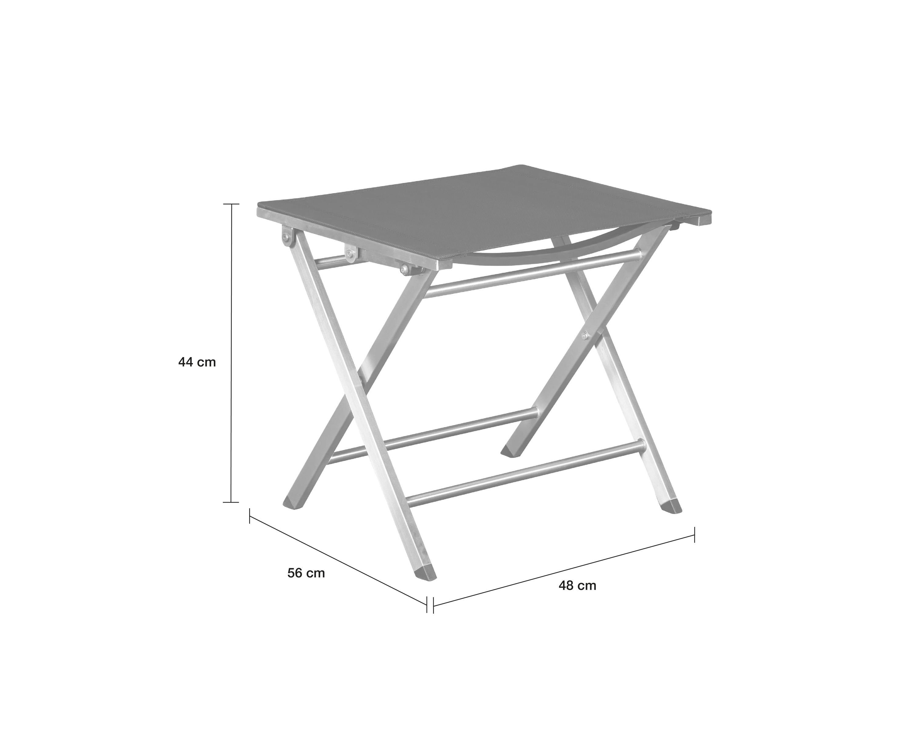 LC Garden Gartenlounge-Hocker LC Garden Steelado Klapphocker Textilen Edelstahl/schwarz Hocker Fußbank