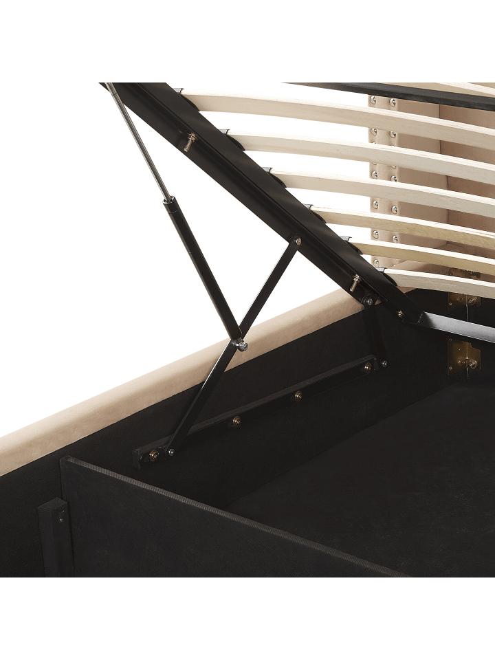 Beliani Doppelbett LUBBON in Beige/Silber - (W) 190 x (H) 144 x (L) 217 cm günstig kaufen onesize