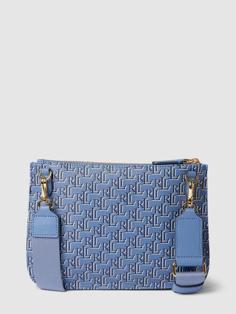 Umhängetasche mit Allover-Logo Modell 'JAMEY' in blau