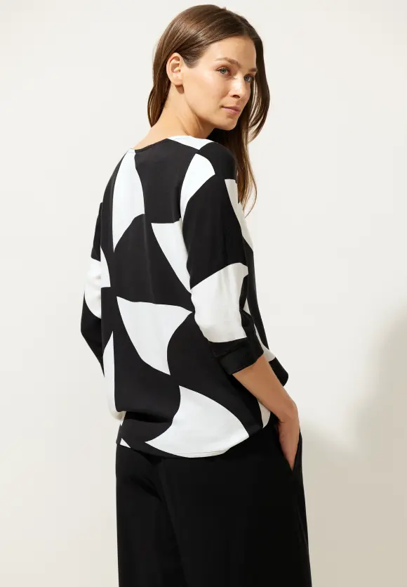 Street One Printbluse mit Rippbündchen