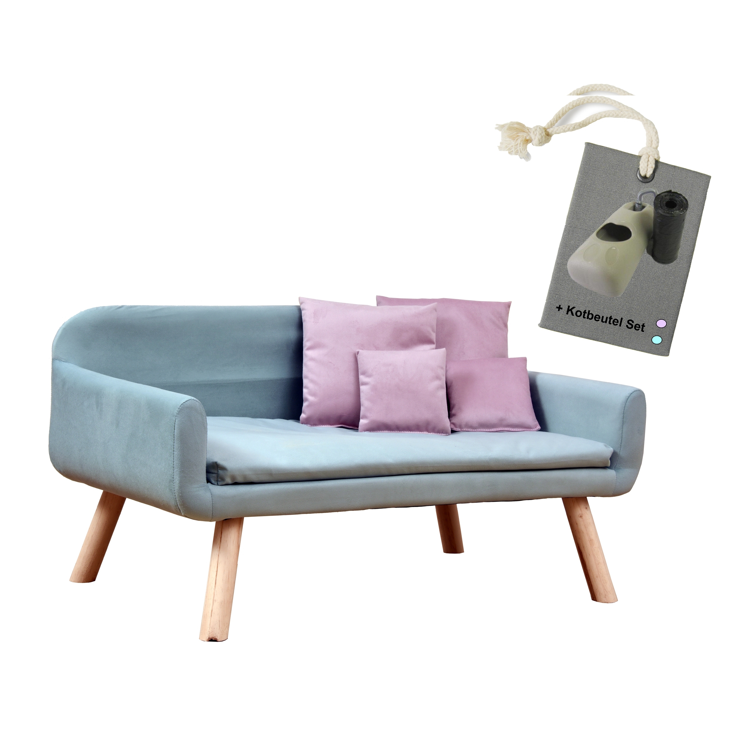 Rohrschneider Hundesofas Rohrschneider Hundesofa Chicago mit Gratis-Beigabe hellblau